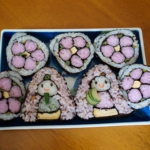 ひな祭り＆お正月に♪梅の花の飾り巻き寿司
